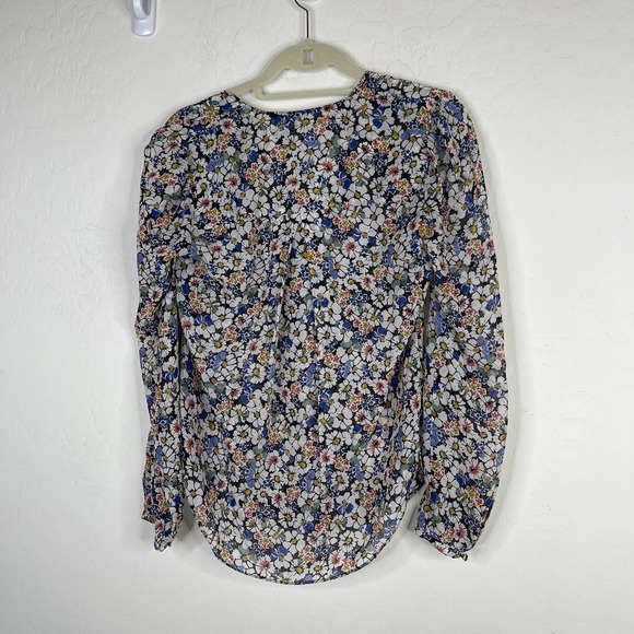 Veronica Beard Womens Lowell Silk Button Up Blouse Top Floral Pleated XS Size 0 - Picture 7 of 13